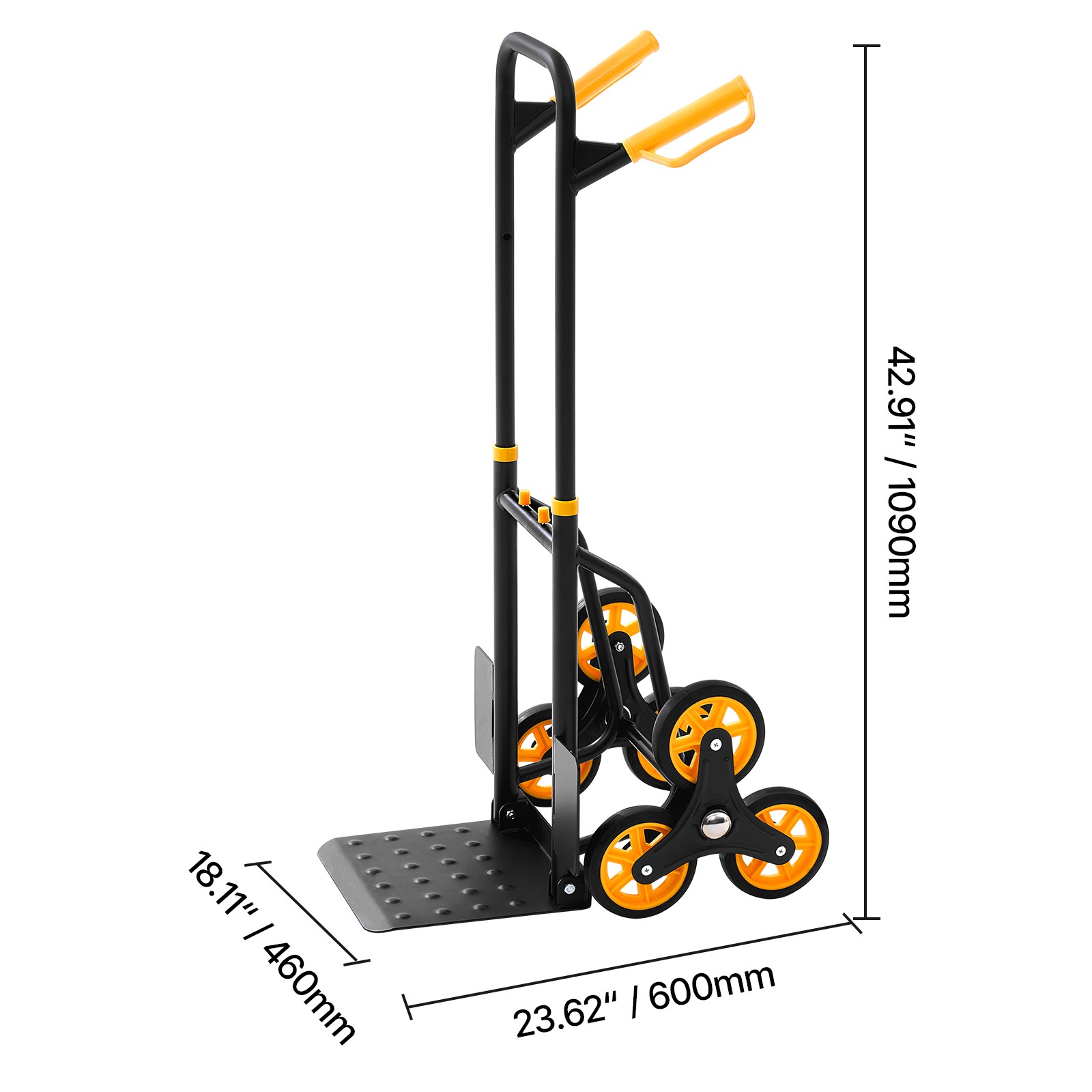 Uimoso Stair Climbing Trolley Cart with 330 lbs Capacity,6 Wheels & 2 Ropes