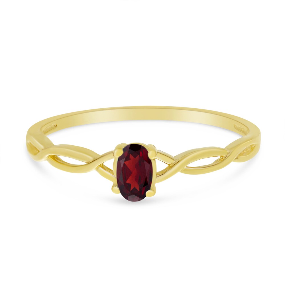 14k Yellow Gold Oval Garnet Ring
