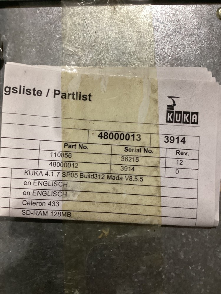 KUKA 00110856 KC2 Robot Computer USED