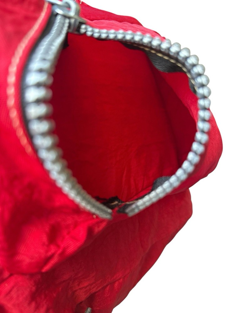 VTG 90’s Kipling Red Nylon Backpack Large Flap Buckle Drawstring Padded Back