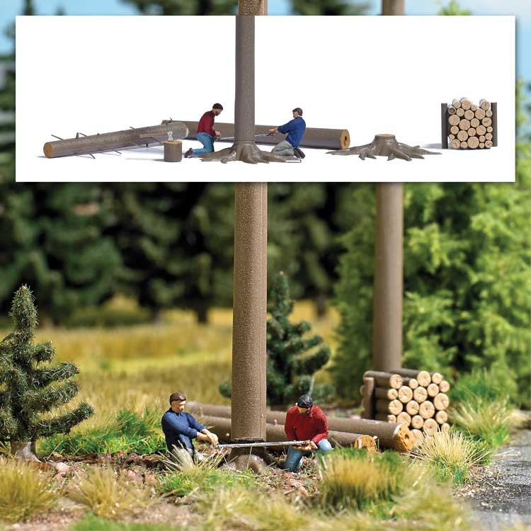 Busch 7973 HO Scale Tree Cutters - Action Set