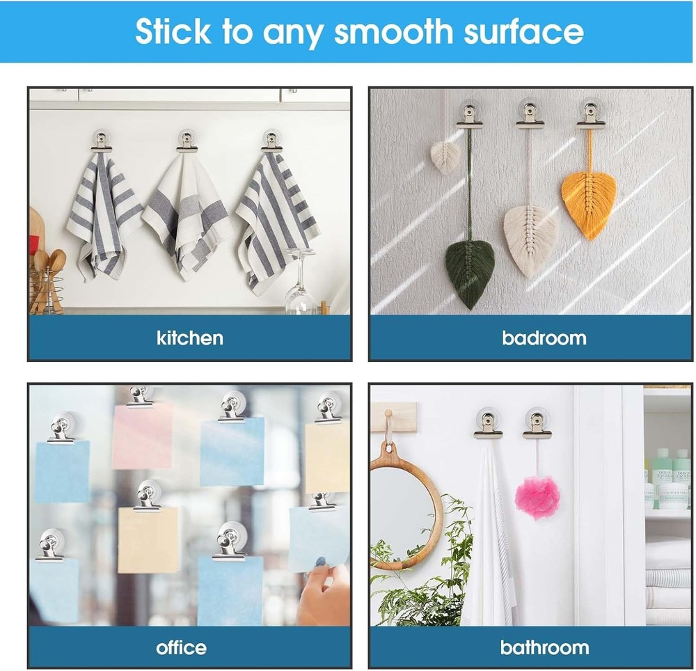 AccEncyc Suction Cup Clips for Windows 12Pcs Clear 12Pcs,