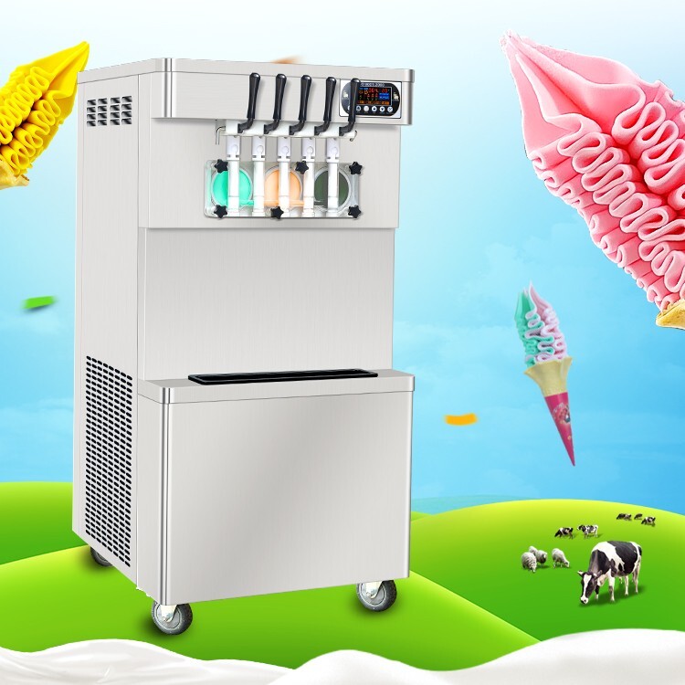KolIce Commercial ETL 5 Flavors Soft Ice Cream Machine,Yogurt Ice Cream Maker