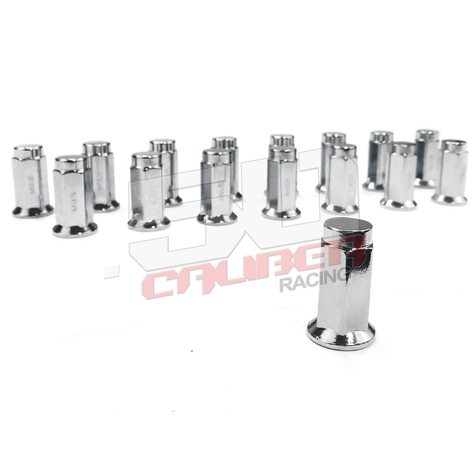 16 Flat Lug Nuts - 10x1.25 Chrome Finish ATV Can-Am Yamaha Honda Suzuki Kawasaki