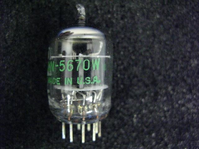 (1) Electron Tube GE JAN 5670w Twin Triode Vacuum tubes. NOS