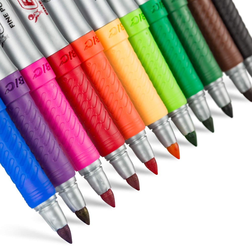 BIC Mark-It Permanent Marker, Fine Point, 2 Count, Black (GPMP21-Blk)