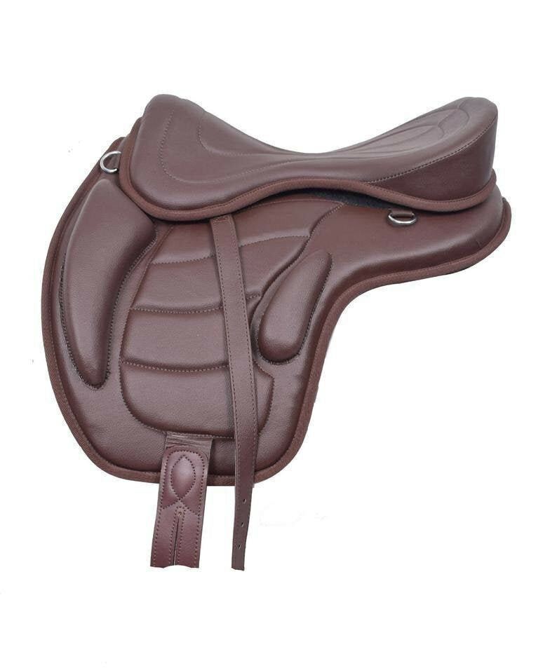 Treeless Freemax Leather Saddle + Girth Combo