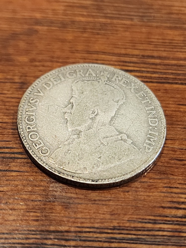 1920 Canada 25 Cents Silver Coin