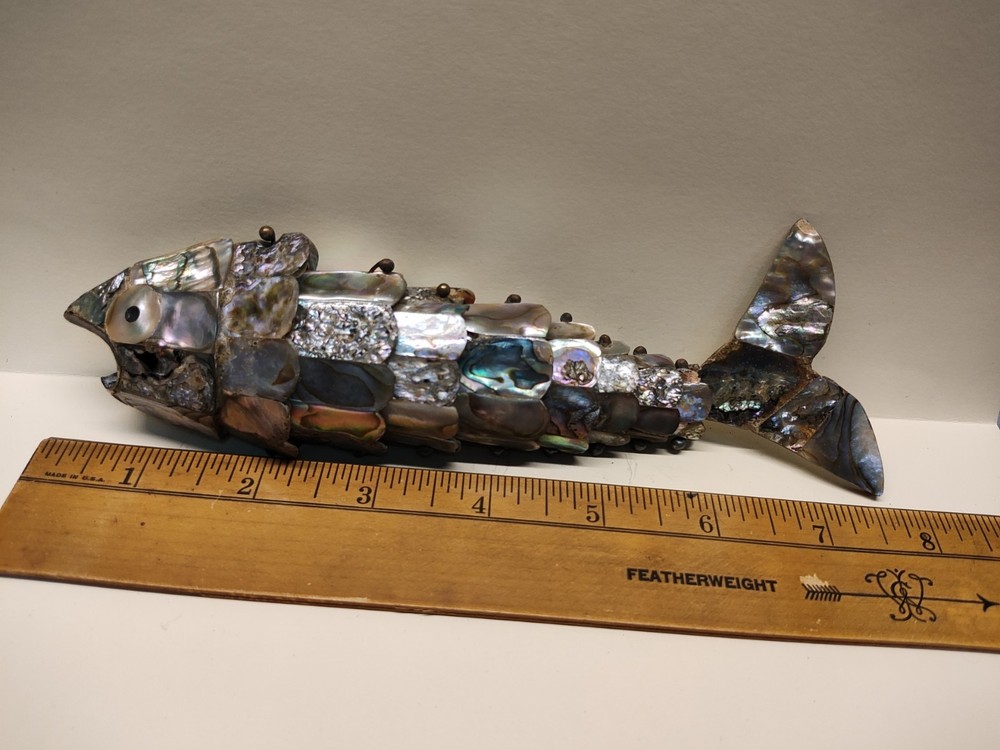 Vintage Abalone Fish Bottle Opener Articulated