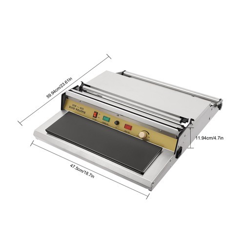 HAND WRAPPING MACHINE, WIDTH FILM WRAPPER, WRAPPING MACHINE FOR FOOD PACKAGING