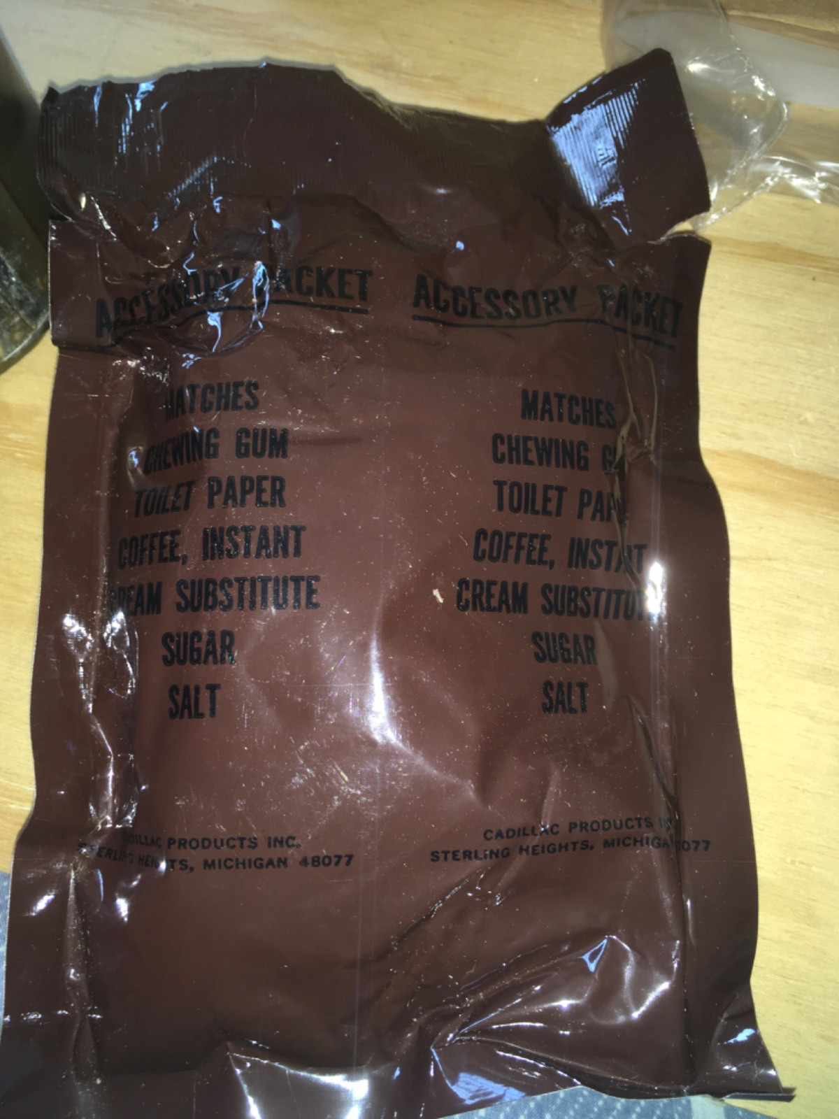 Vtg US MILITARY Meal Combat Individual B-1 Unit C RATION Pork Slices With Juices