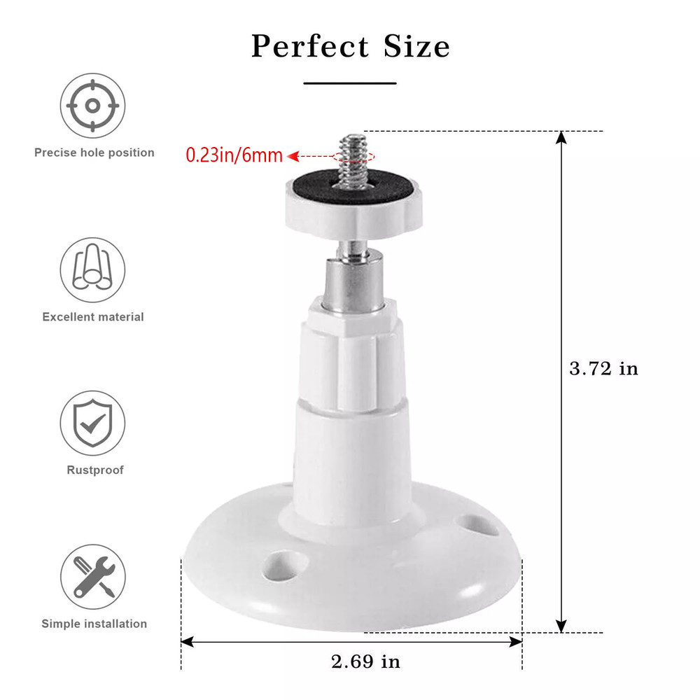 Wall Surveillance Camera Bracket, Indoor And Outdoor Rotatable Bracket (2pcs )
