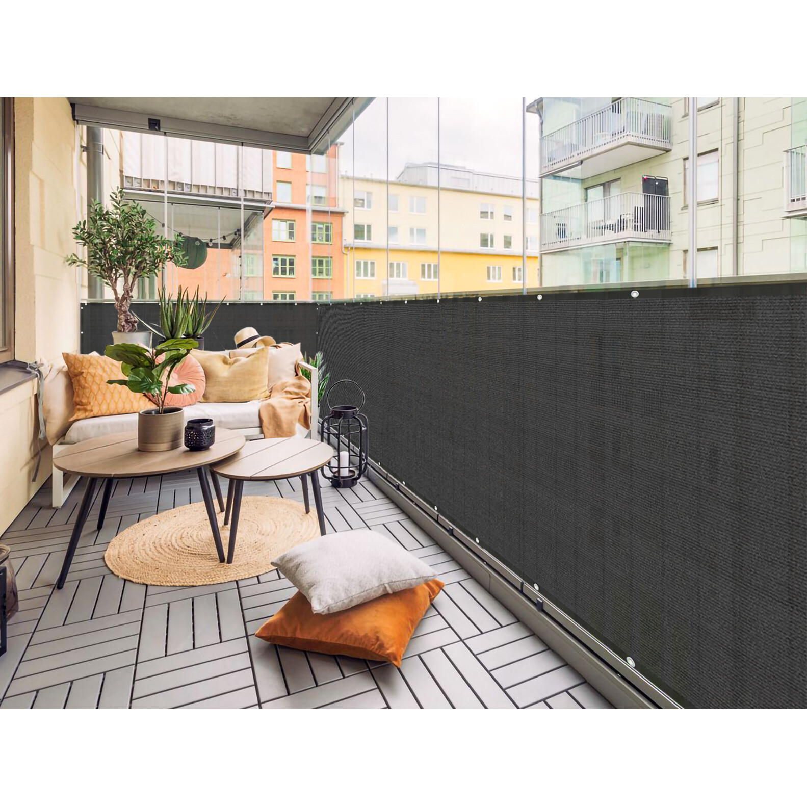 3' 4' 5' 6' tall Balcony Fence Windscreen Privacy Screen Shade Cover Garden Pool