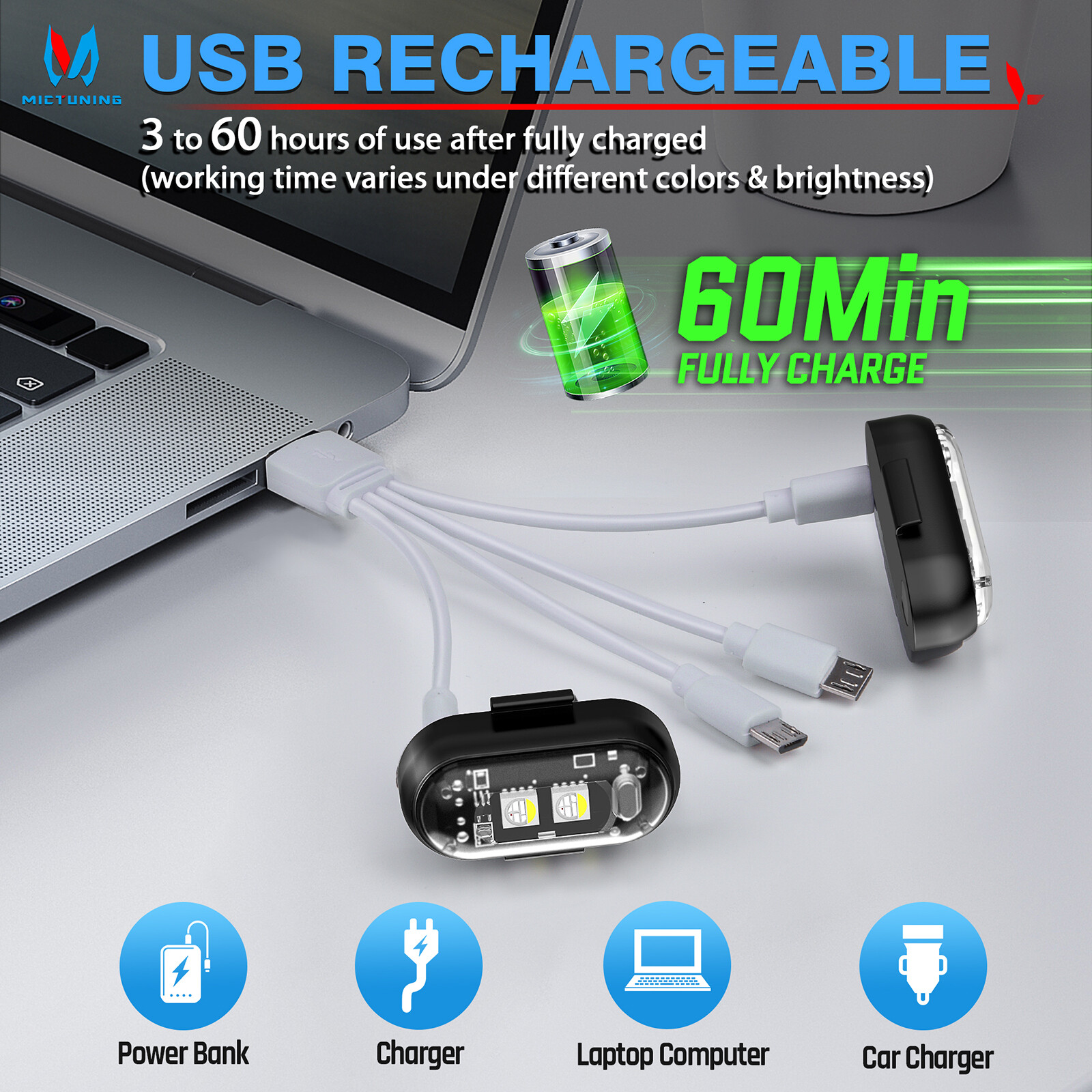 8PCS Wireless LED Strobe Lights,8 Colors Anti-Collision Led Warning Lights