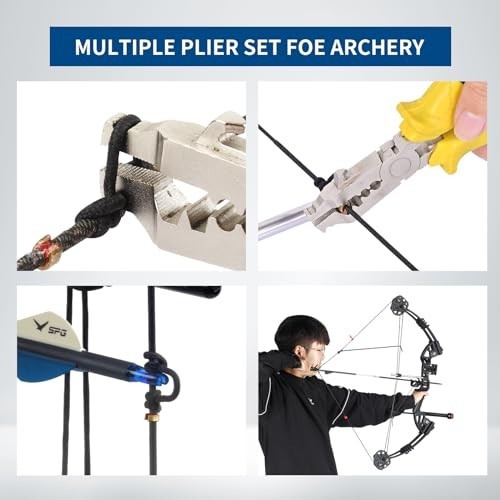 Bow String Nock Point Pliers Kit - D Loop Tool with Strings & Archery Nocks