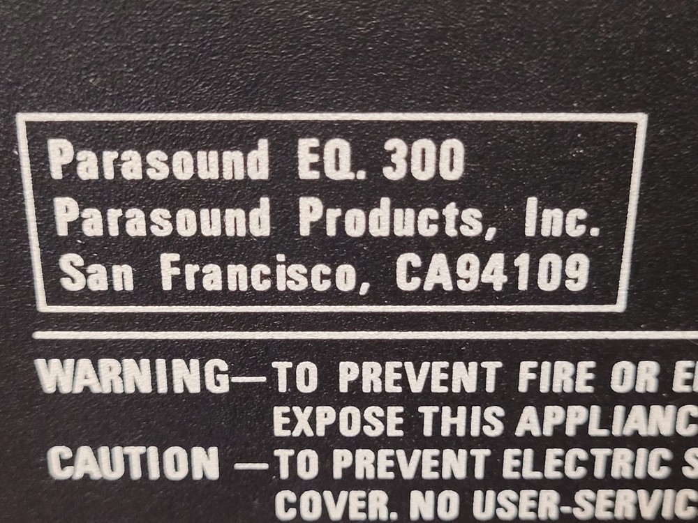 Parasound EQ300 12 Band Equalizer- Analyzer