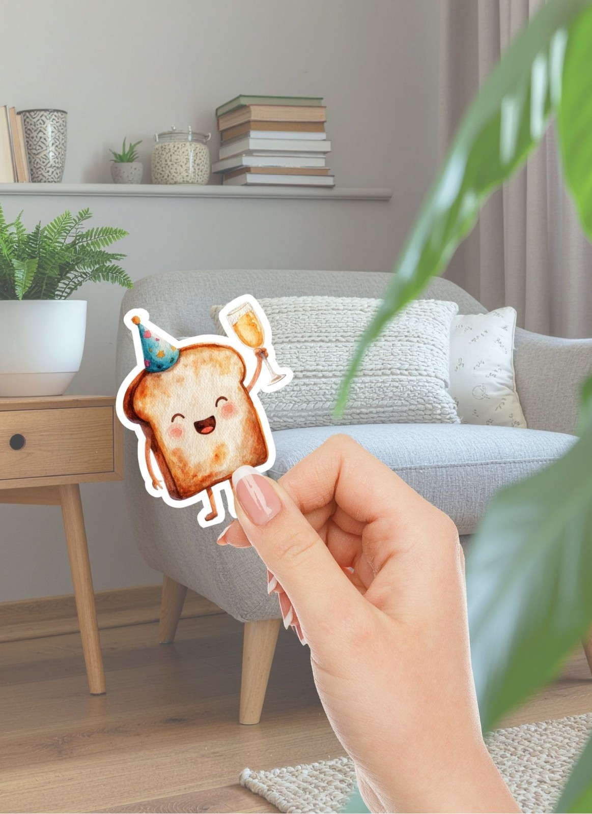 Toasting Toast Die Cut Vinyl Stickers Set Scrapbooking Laptop Waterbottle