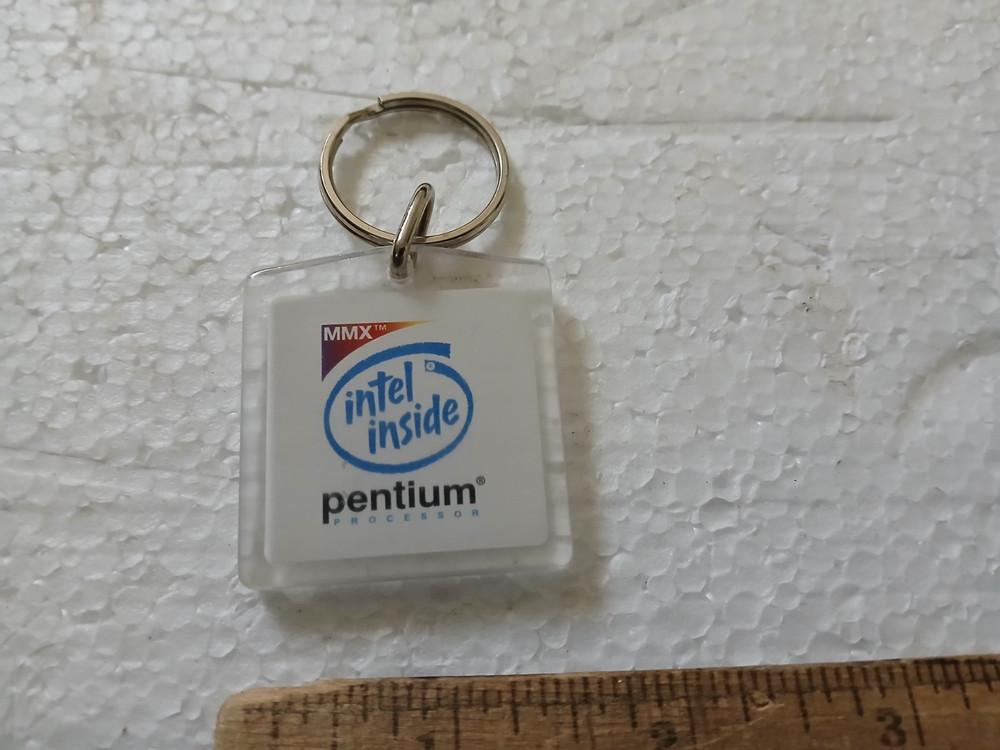 Vintage MMX Intel Inside Pentium Processor Acrylic Key Chain