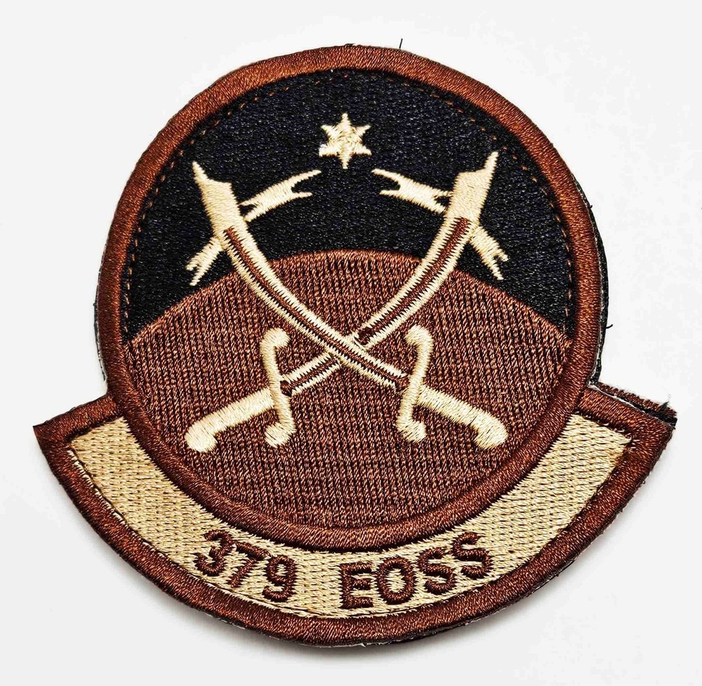 US Air Force 379th Exp Ops Spt Squadron (EOSS) Subdued Hook Back Patch