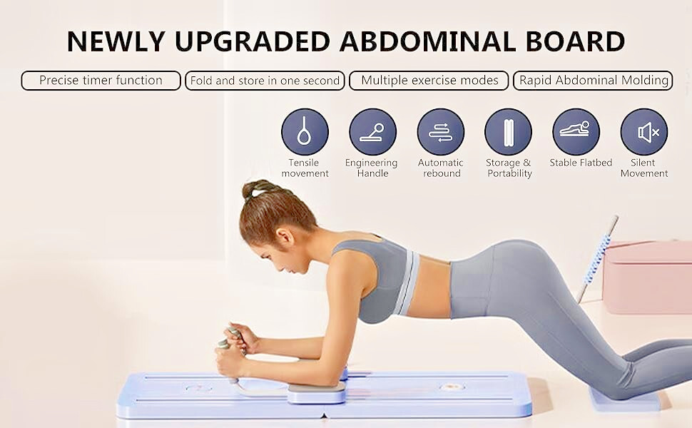 Pilates Board, Multifunctional Abdominal Ab Core Trainer, Black