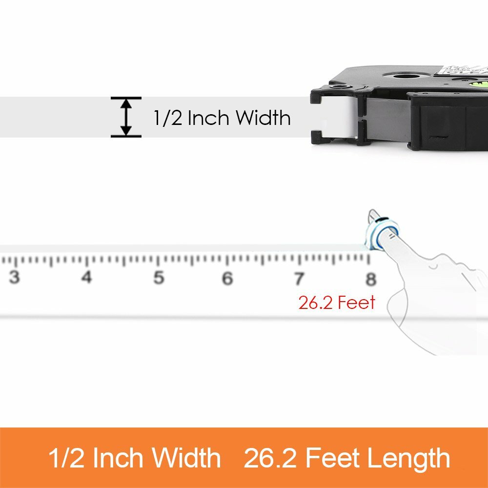 2PK TZ TZe131 Black on Clear Label Tape Compatible for Brother P-touch tape 12mm