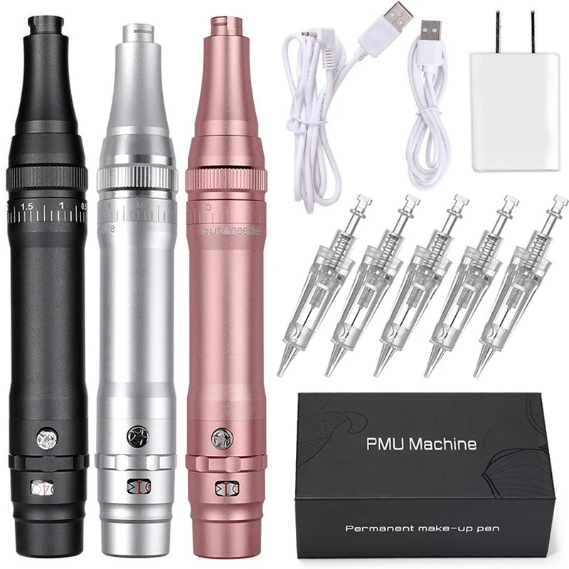 Wireless PMU Machine Permanent Makeup for Microshading Rotary Tattoo Pen Gun Kit