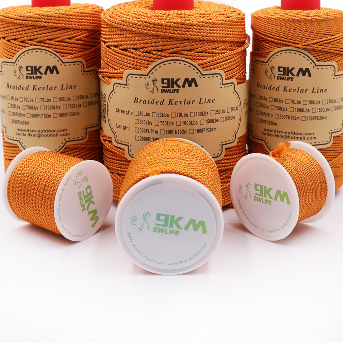 Braided Kevlar Cord 400Lbs~2000Lbs Fishing Camping Hiking Ropes Made with Kevlar