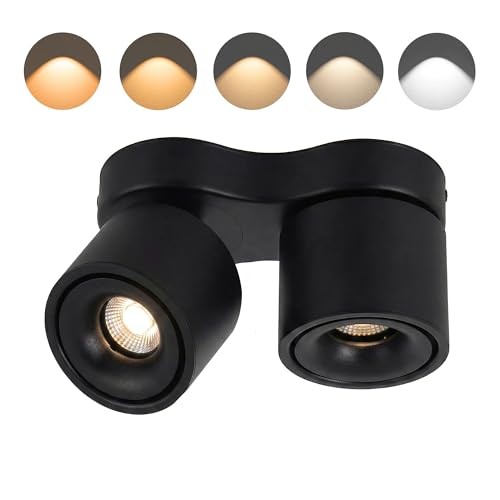 LED Dimmable Ceiling Spotlight 24W 5CCT Black - 24 Watts