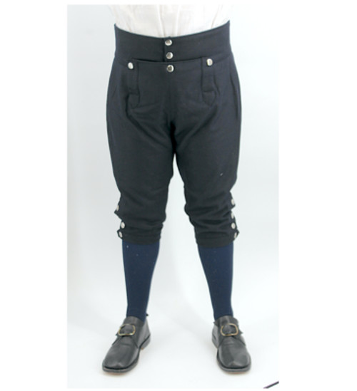 Dark Blue Wool Colonial Period Knee Breeches Size 40 / XL