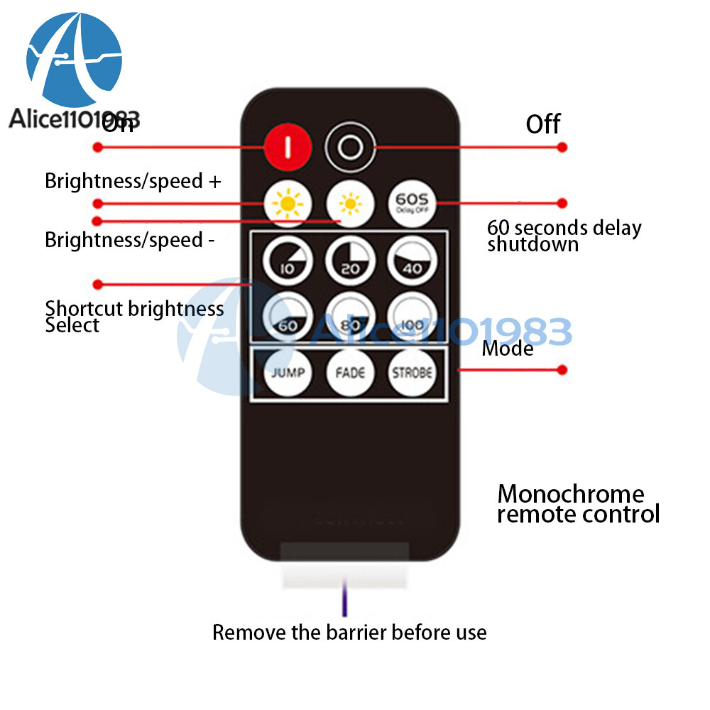 6A Mini LED Dimmer RF Wireless 14Key Remote Control LED Strip Light Controller