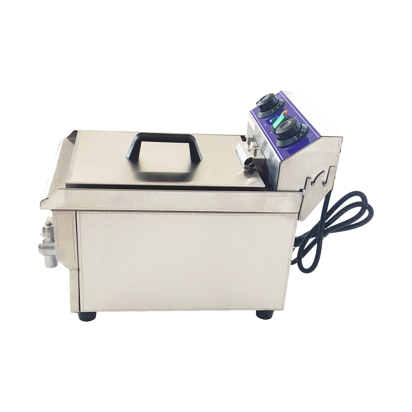 110V Commercial Single Cylinder Electric Deep Fryer 10L with Oil Nozzle 10L