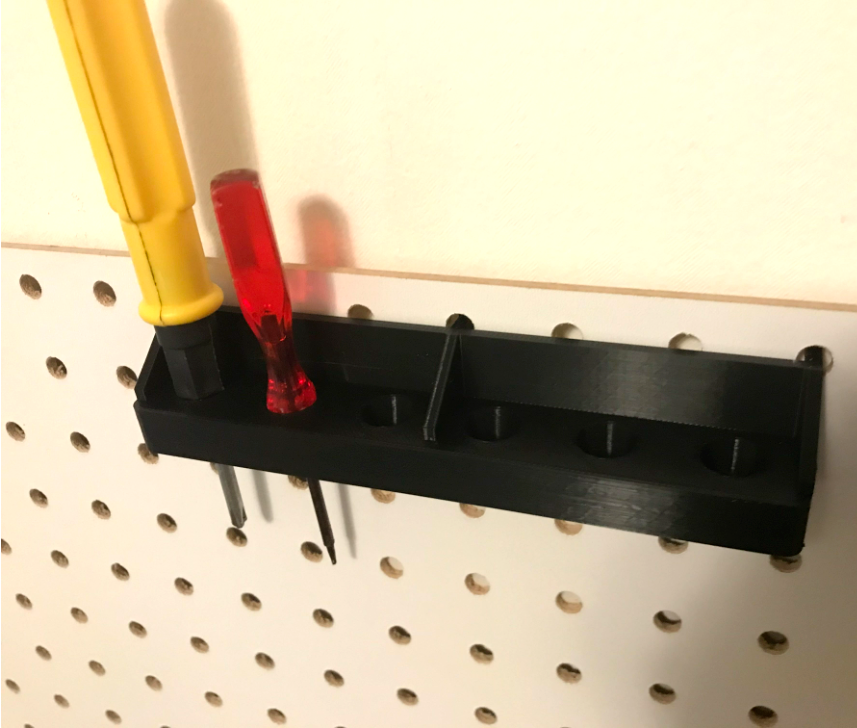Pegboard Screwdriver Holder Tool Utility Hooks WallPeg 2 Pieces 3D Printed