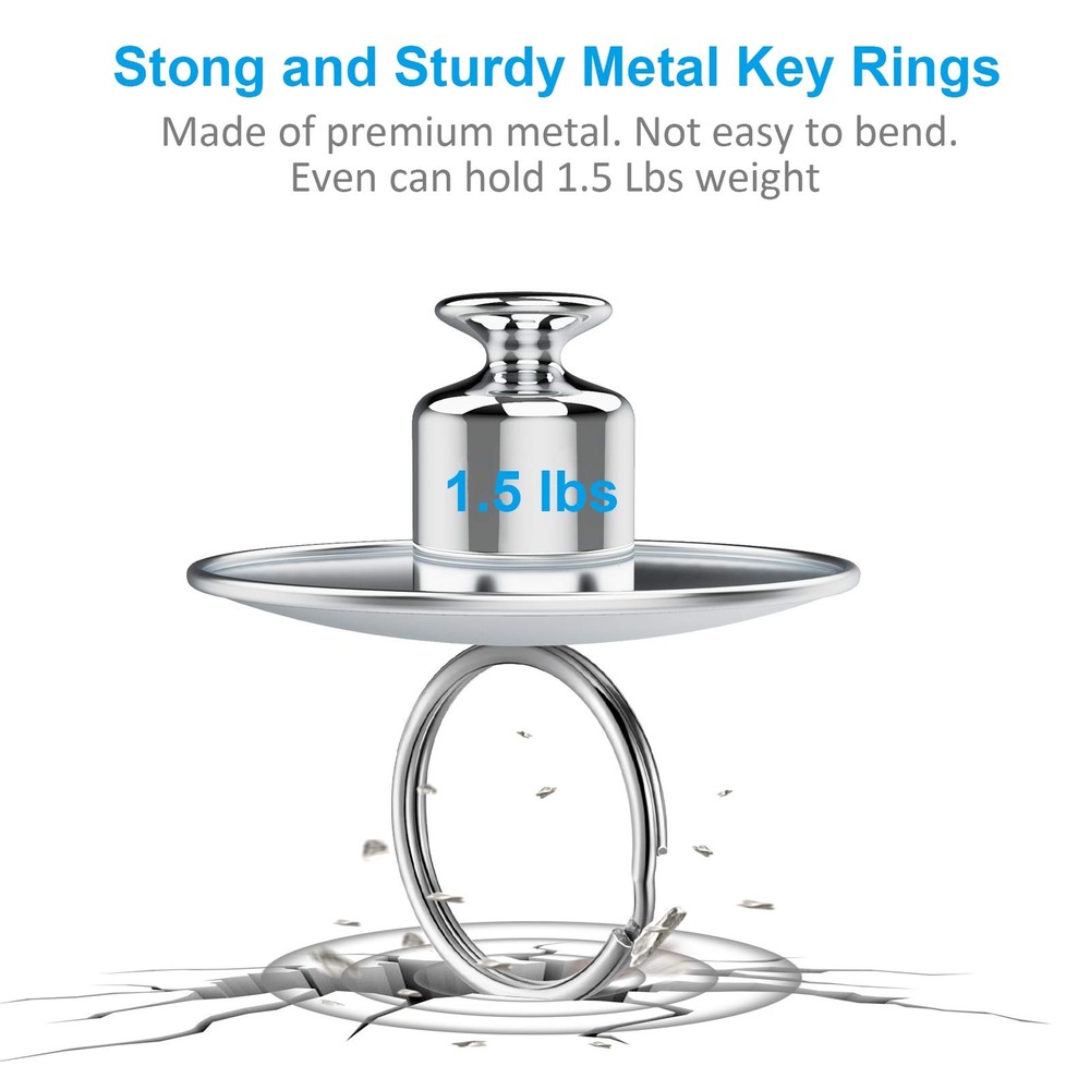 Split Key Ring Circle Assorted Round Durable 5 Sizes Alloy Steel