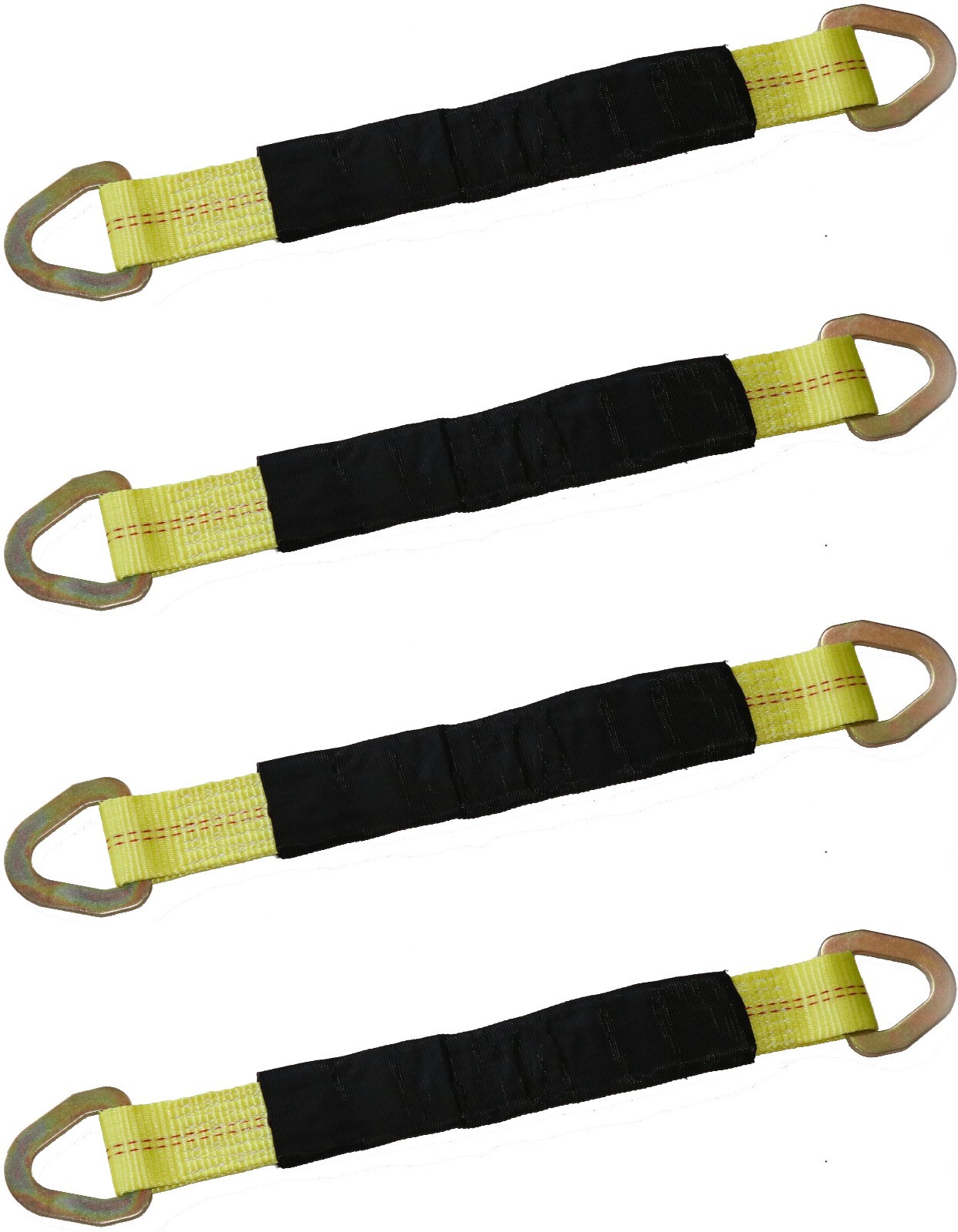 2" X 18" Tie Down Tow Axle Strap with D Ring – Pack of 4