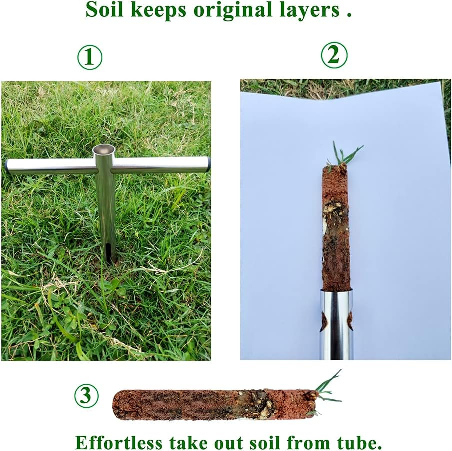 Soil Sample Probe 12 Inch with T Handle, Soil Sampler Tool, Soil Test Kit, Soil