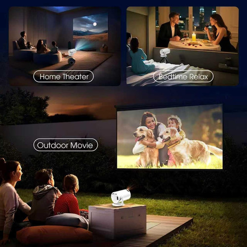 Mini Projector with WiFi and Bluetooth Built-in Apps Smart White