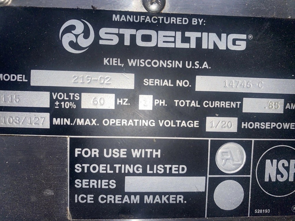 Stoelting Remote Ice Cream Machine Pump