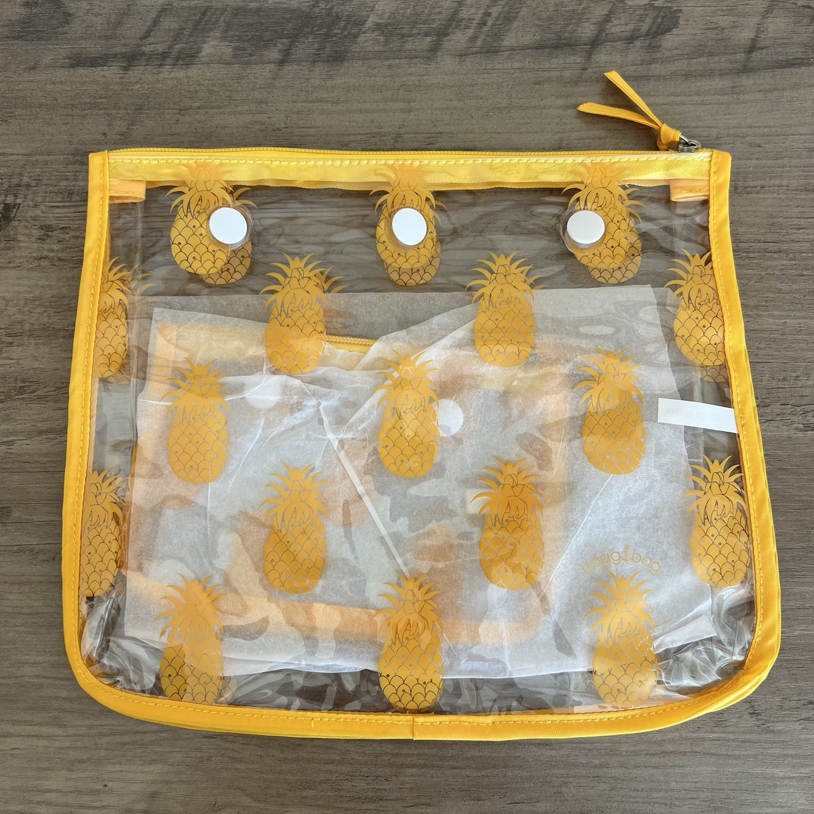 Bogg Bag Pineapple Insert Pouches 2 Set Clear Zipper Travel Organizer Beach
