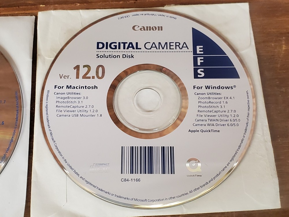 Canon Digital Camera Solution Disc 12.0 & Camera Suite 2.0 ArcSoft Windows