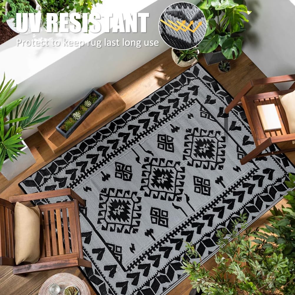 Outdoor Rugs for Patio Clearance - 5'x8' Waterproof Reversible Indoor Outdoor...