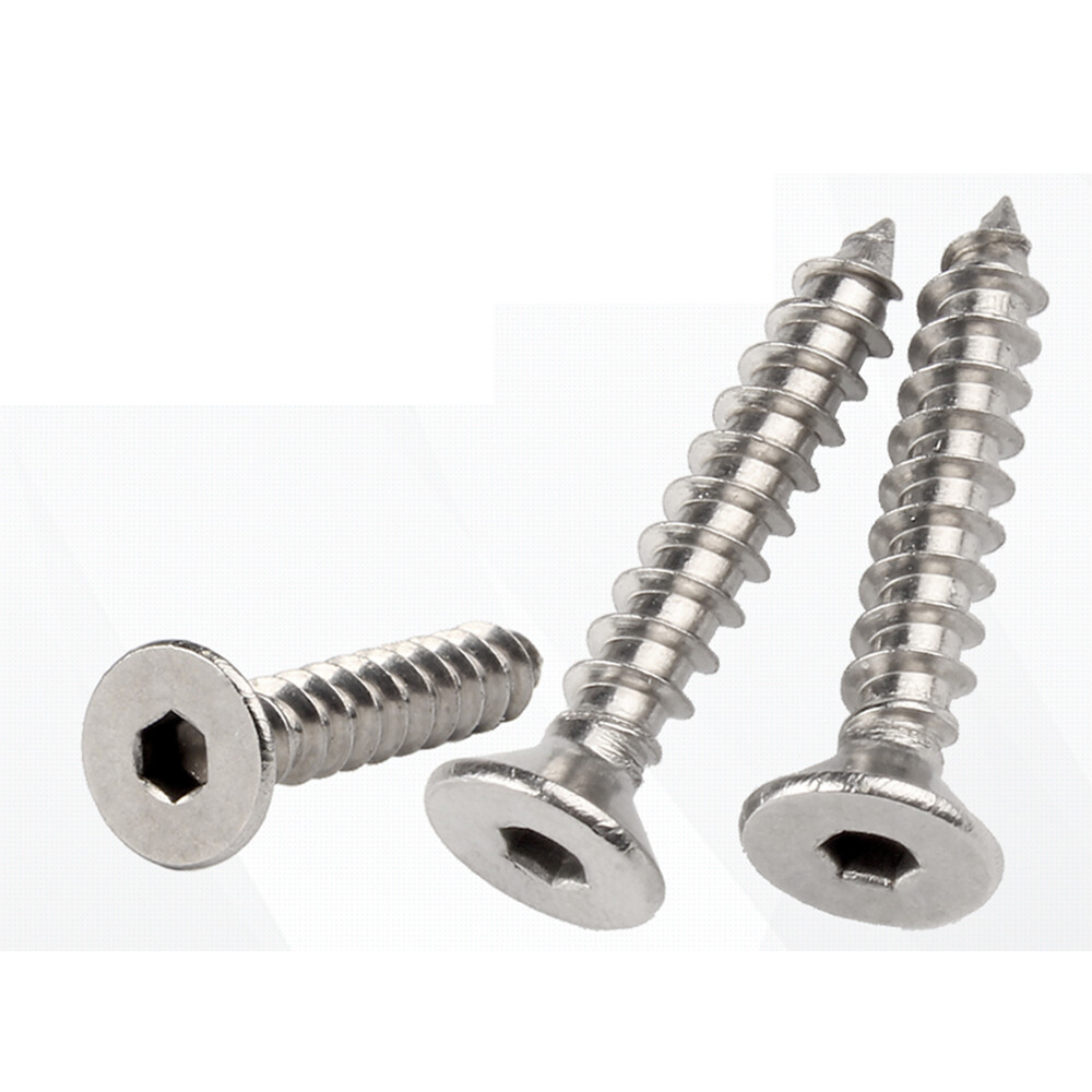 Hex Socket Countersunk Flat Head Self Tapping Screws 304 Stainless Steel M2-M6