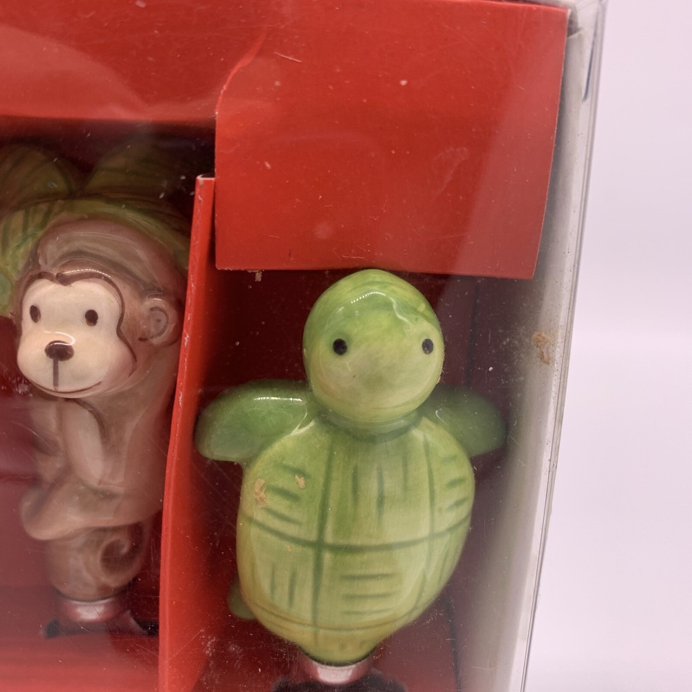 4 Tropical Spreaders Target 2008 Monkey Flower Sloth Turtle Ceramic Handle Cute