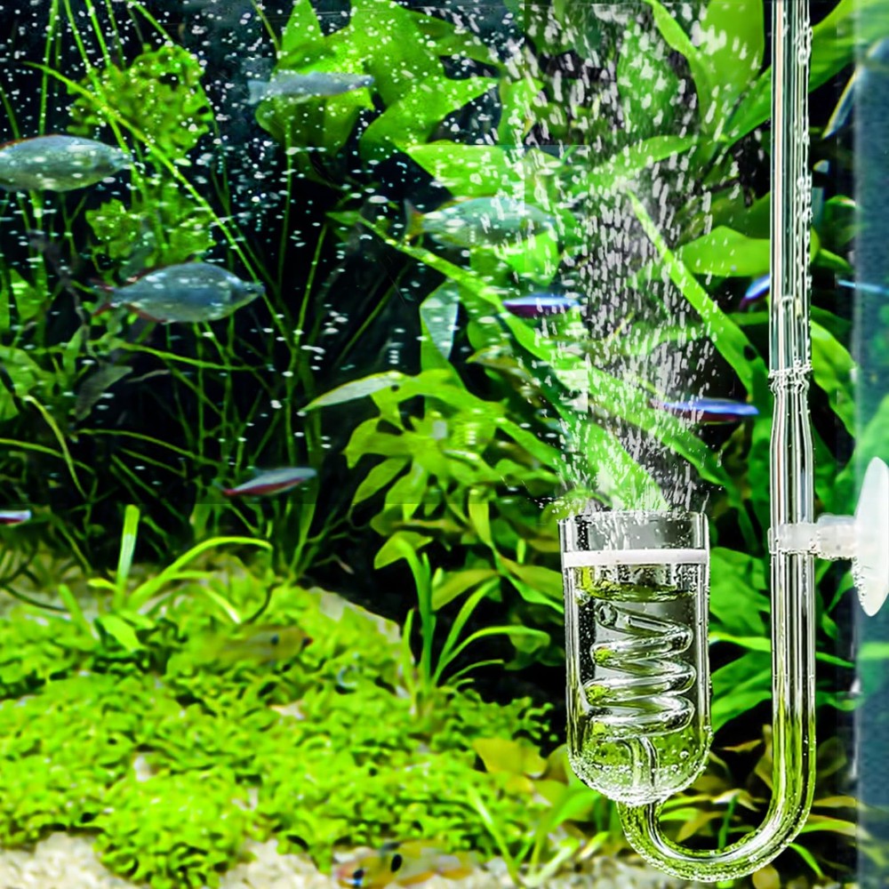 IAFVKAI CO2 Diffuser Aquarium Glass Spiral Atomizer Bubble...