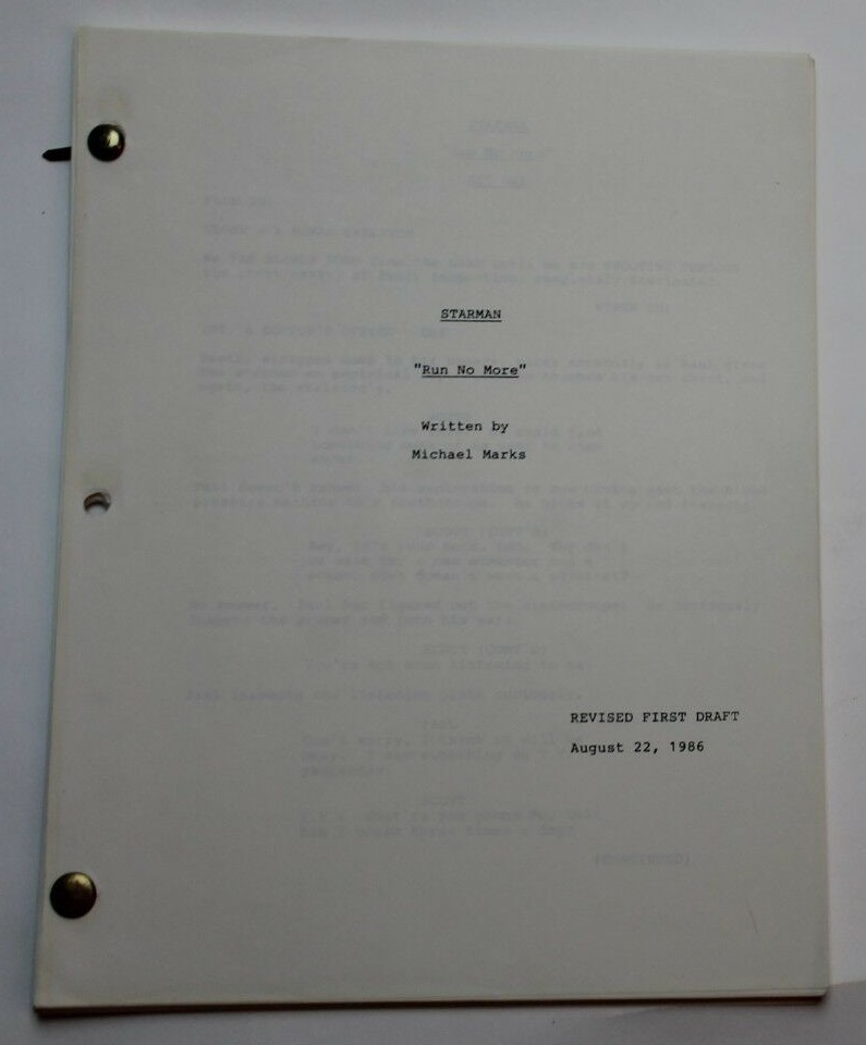 STARMAN / Michael Marks, 1986 alien Sci Fi TV Script "One for the Road"