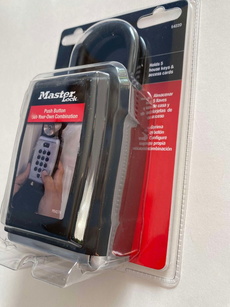 Master Lock Portable Key Lock Box Push Button Resettable Combination 5422D NEW