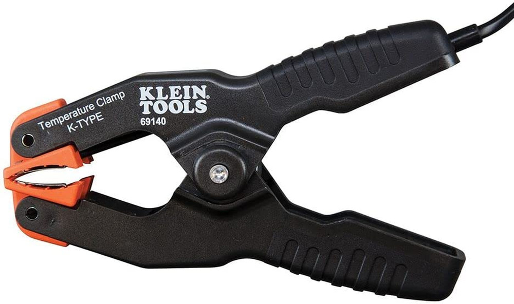 Klein Tools 69140 K-Type Thermometer, Pipe Temperature Clamp for HVAC, Measures
