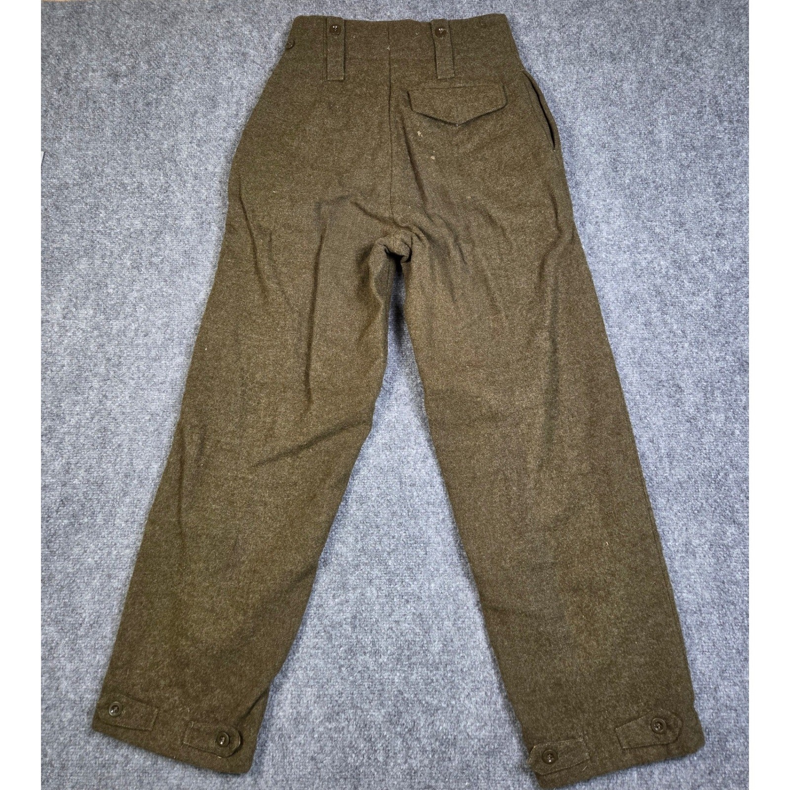 Vintage 1961 Bluvend Motecht Dutch Military Wool Pants Field Pants Brown 44