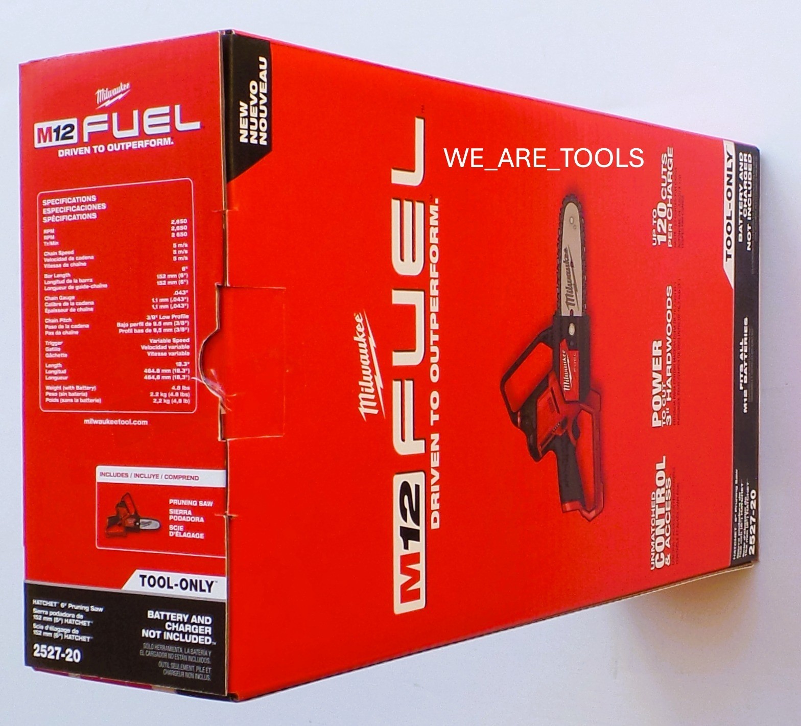 New Milwaukee 2527-20 M12 FUEL HATCHET 6 in Pruning Saw Brushless Bar & Chain