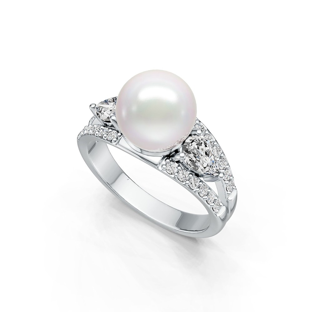 Sterling Silver Semi Mount Ring Setting Round RD 9.5mm PE 6X4mm