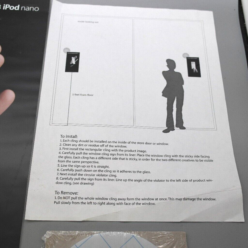 2005 Apple Computer iPod Nano Original Store Window Decal Set Double-Sided